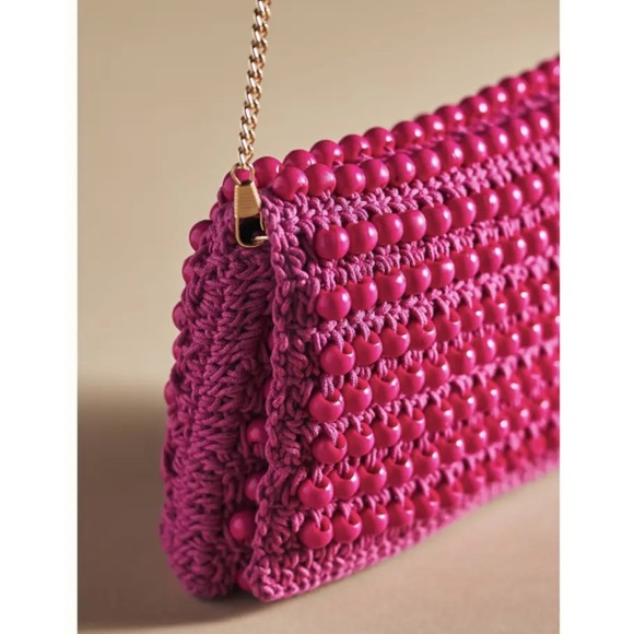 Brand New Anthropologie beads crossbody bag in Pink - Picture 11 of 11